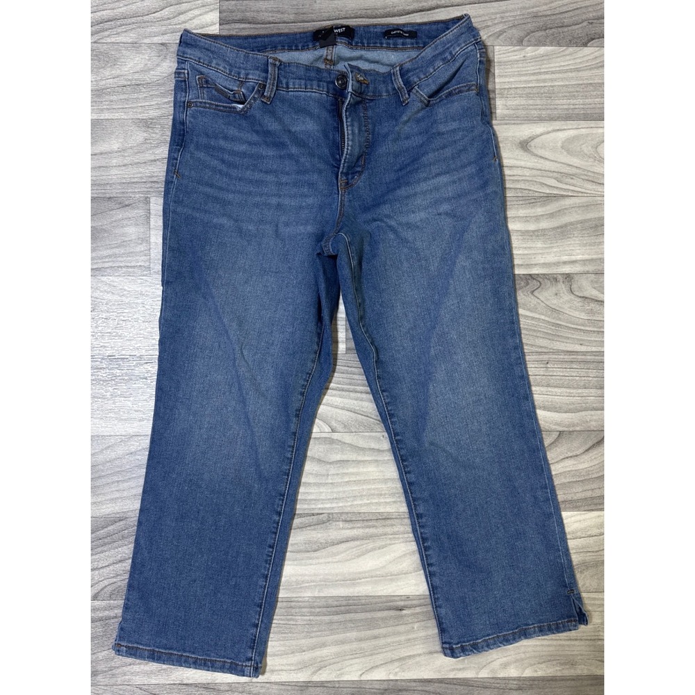 Nine‎ West Jeans Womens 8 Chrystie Capri Medium Wash Denim Blue Cropped Pants